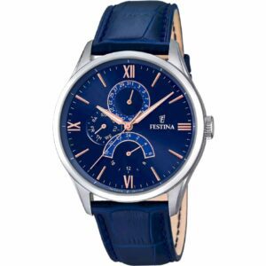 OROLOGIO FESTINA RETRO F16823/3 BLU CINTURINO IN PELLE, UOMO