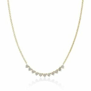 Collana Unica Neve con topazi bianchi e argento dorato