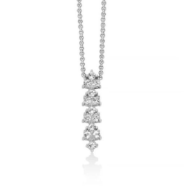 Collana Unica Neve con pendente di topazi bianchi e argento