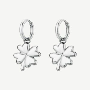 Orecchini CHAKRA in acciaio 316L, con quadrifoglio