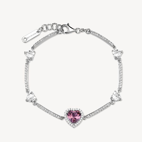 Bracciale FANCY in argento 925/1000 rodiato, con c