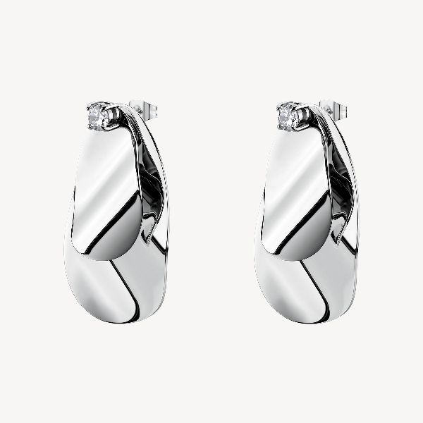 Orecchini pendenti BLOOM in acciaio 316L, e crista