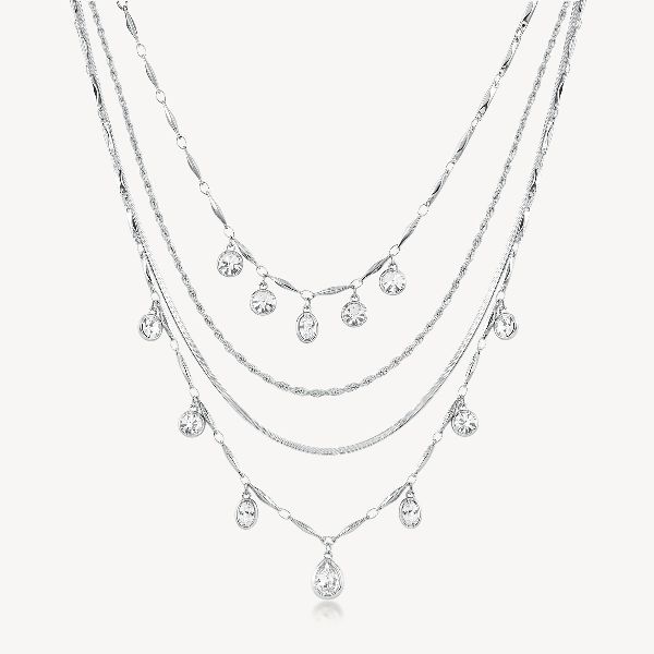 Collana multifilo SYMPHONIA in acciaio 316L e cris