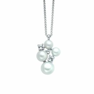 Collana in Argento 925 con Perle Vere e Topazi Bianchi