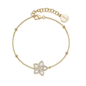 Bracciale Gaia in argento 925 placcato oro giallo con cristalli
