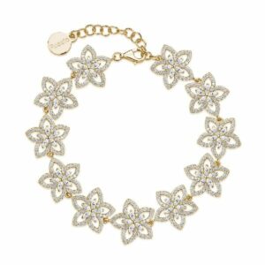 Bracciale Gaia in argento 925 placcato oro giallo con cristalli