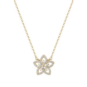 Collana girocollo Gaia in argento 925 placcato oro giallo con cristalli