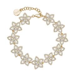 Bracciale Gaia in argento 925 placcato oro giallo con cristalli