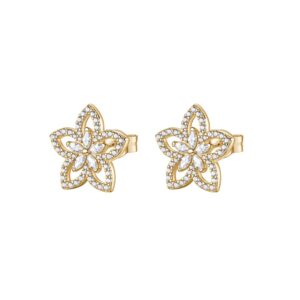 Orecchini Gaia in argento 925 placcato oro giallo con cristalli