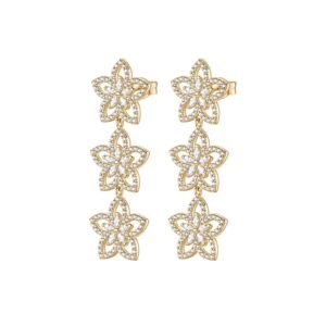 Orecchini Gaia in argento 925 placcato oro giallo con cristalli