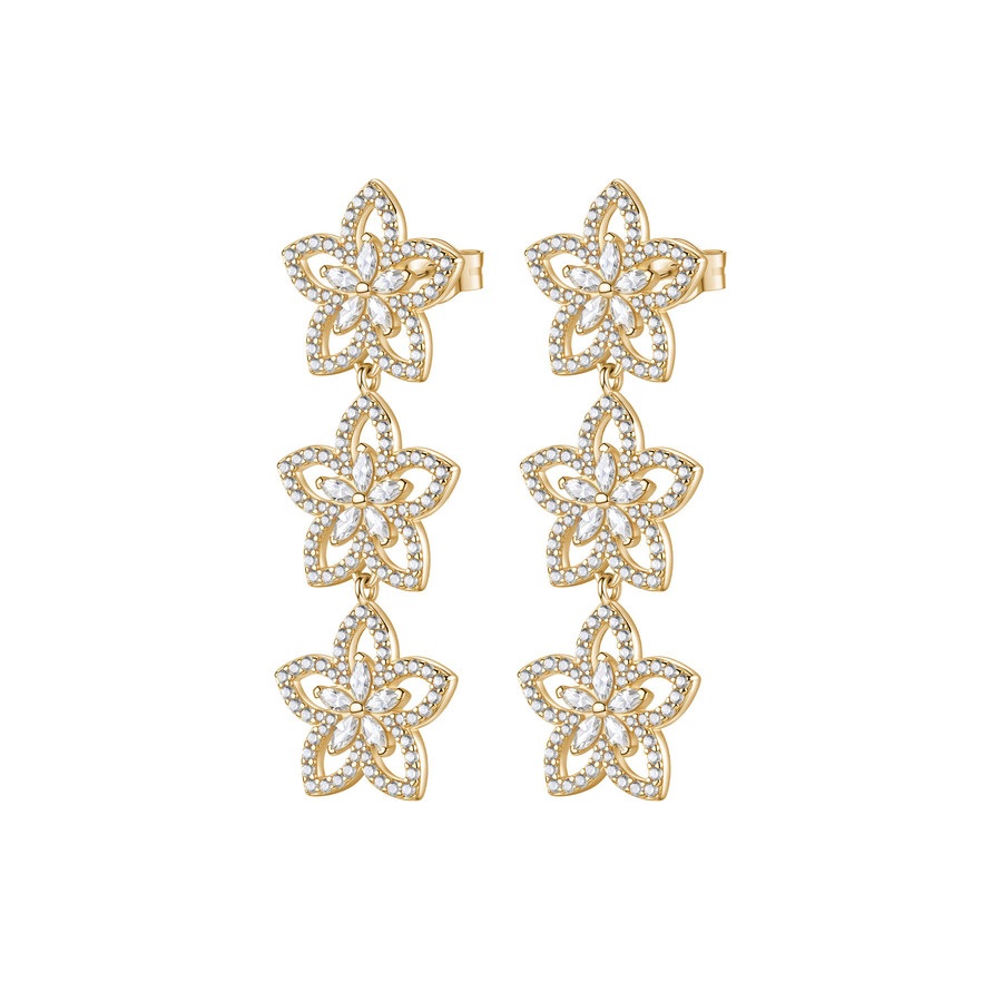 Orecchini Gaia in argento 925 placcato oro giallo con cristalli