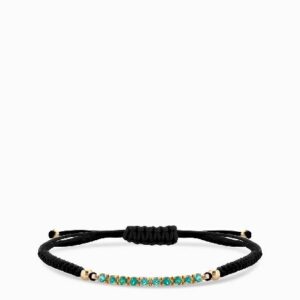 bracciale con laccio e bacchetta di smeraldi in oro giallo