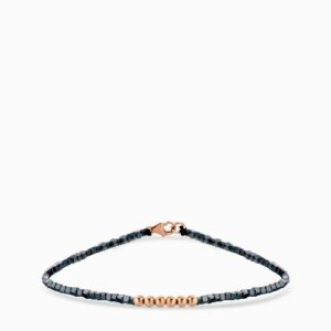 bracciale con laccio con emtaite in oro rosa