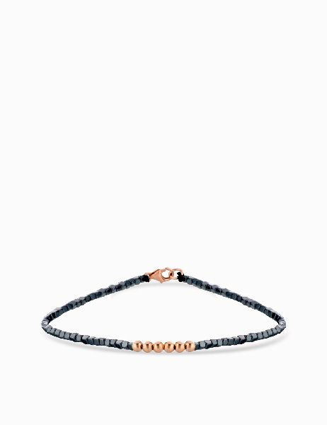 bracciale con laccio con emtaite in oro rosa