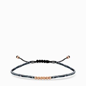 bracciale con ematite in oro rosa laccio