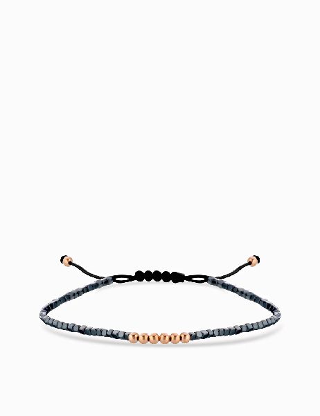 bracciale con ematite in oro rosa laccio