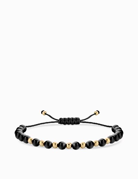 bracciale laccio con ceramica nera in oro giallo