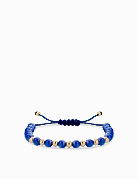 bracciale laccio con ceramica blu in oro giallo