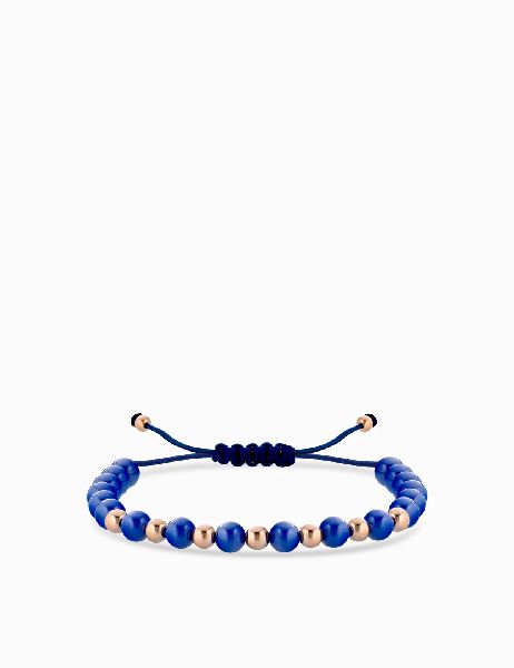 bracciale laccio in ceramica blu in oro rosa