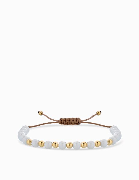 bracciale laccio in ceramica bianca in oro giallo