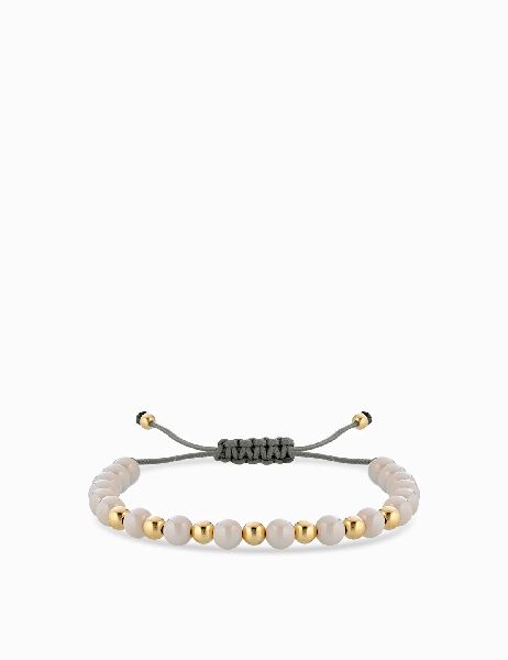 bracciale laccio con ceramica beige in oro giallo