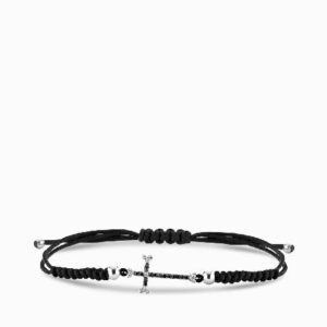 bracciale con croce in diamanti bianchi e neri 1