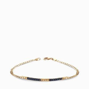 bracciale con catena in oro giallo diamanti e zaffiri