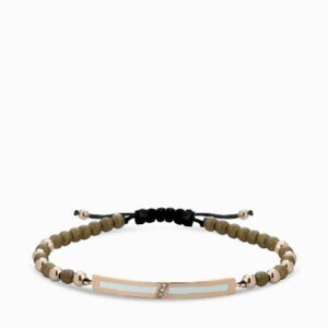 bracciale bacchetta smaltata in oro rosa con onice e diamanti