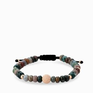 bracciale con sfere oro rosa in ematite colorata