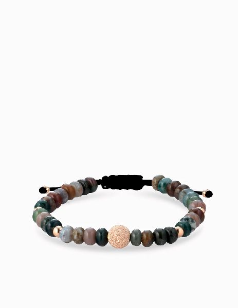 bracciale con sfere oro rosa in ematite colorata