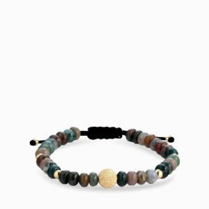 bracciale con sfere oro giallo in ematite colorata