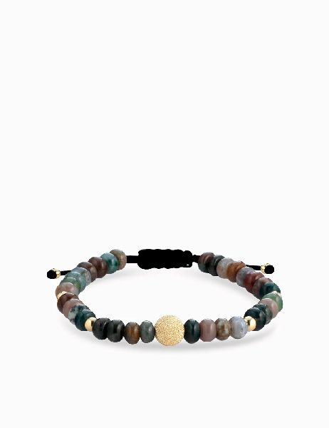 bracciale con sfere oro giallo in ematite colorata
