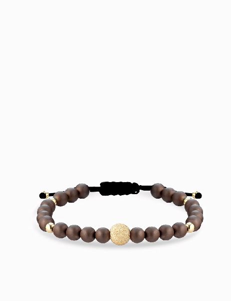 bracciale con sfere in oro giallo con onice marrone