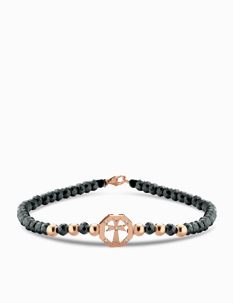 bracciale con moneta croce in ematite