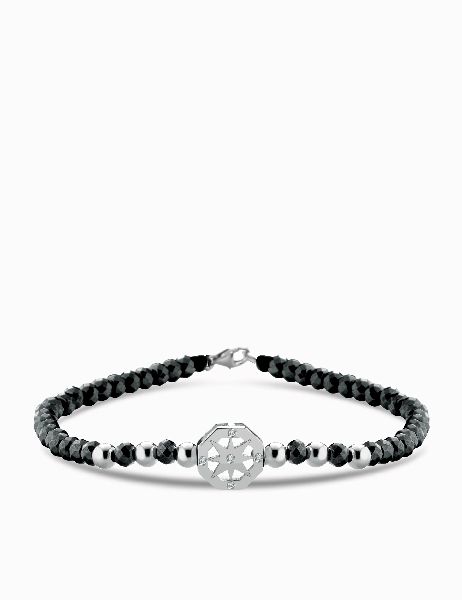 bracciale con moneta rosa dei venti in ematite