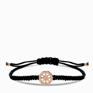 bracciale moneta con rosa dei venti e laccio