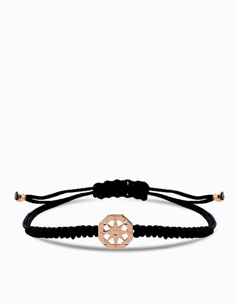 bracciale moneta con rosa dei venti e laccio