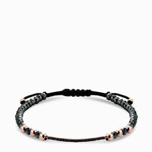 bracciale in ematite con diamanti neri