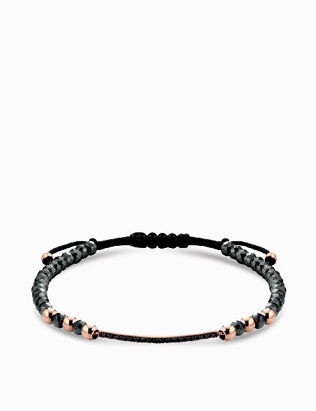 bracciale in ematite con diamanti neri