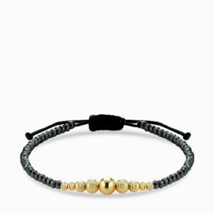 bracciale con ematite e sfere in oro 1