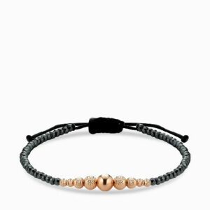 bracciale con ematite e sfere in oro