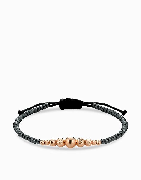bracciale con ematite e sfere in oro