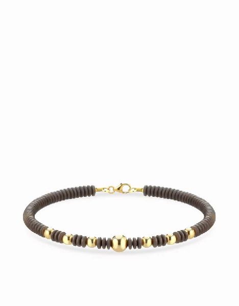 bracciale con sfere in ematite nera e oro giallo 1