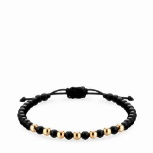 bracciale con sfere in onice e oro rosa