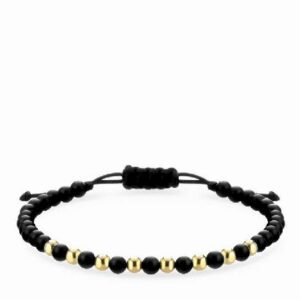 bracciale con sfere in onice e oro giallo