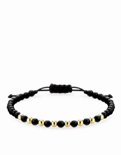 bracciale con sfere in onice e oro giallo