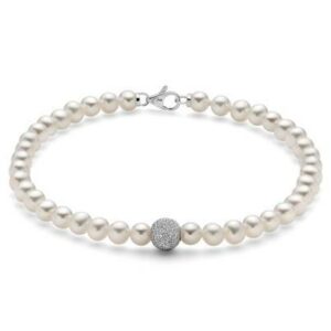 Bracciale con perle Oriente e sfera diamantata