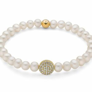 Bracciale di perle con cerchio giallo