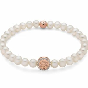 Bracciale di perle con charm rosa