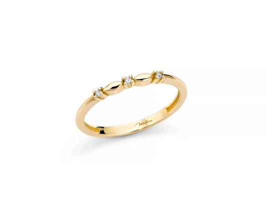Anello trilogy in oro giallo e diamanti